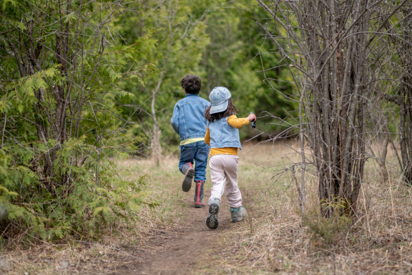 Writing Dialogue Tags and Beats CANVA kids in forest