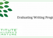 Evaluating Writing Programs