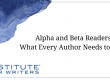 Alpha and Beta Readers