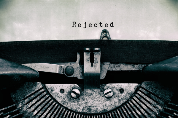 Rejection and Reflection for Writers CANVA typewriter rejected