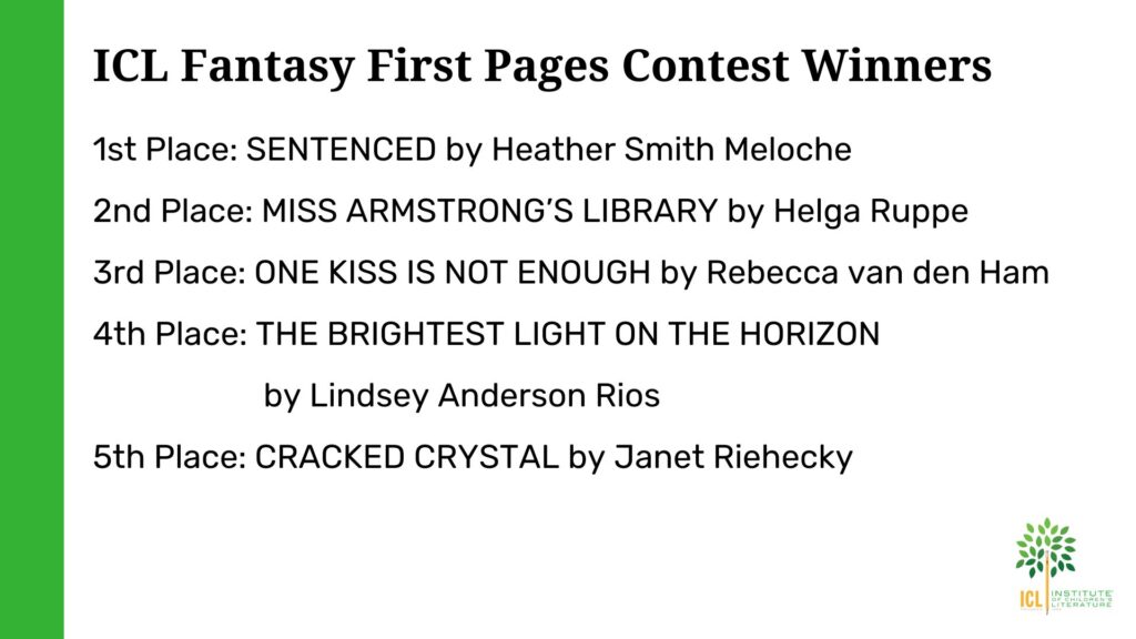 2025 ICL Fantasy First Pages Contest Winners